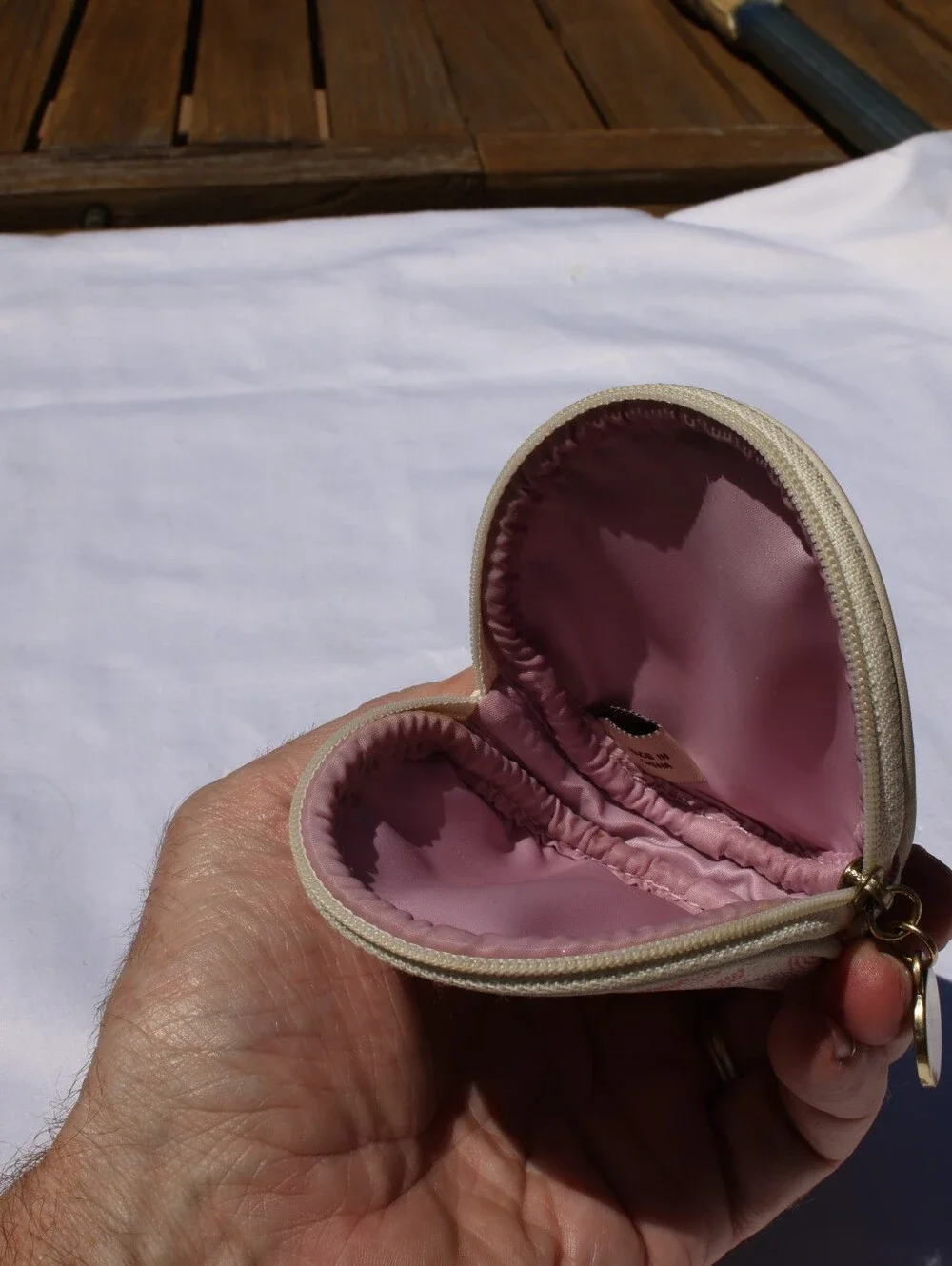 Coach Zip Coin Pouch Cream Round Cosmetic with Pink & Purple C Pattern Vintage